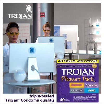 NEW Trojan Premium Assorted Latex Condoms Pleasure Pack 40 ct  