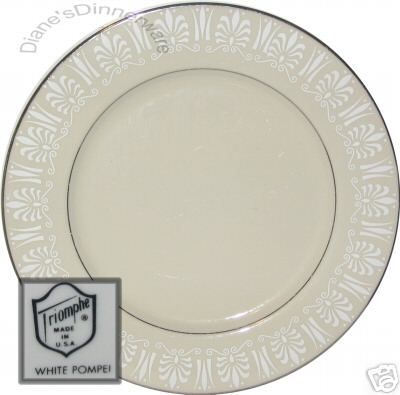 WHITE POMPEI Triomphe Fine China DINNER PLATE .8  