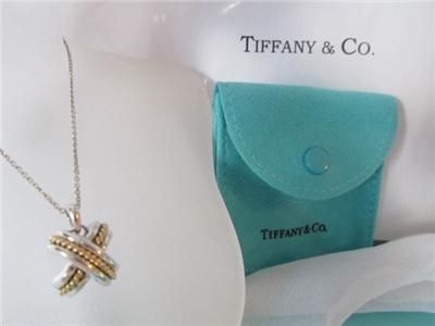 Tiffany & Co. 18K Gold and Sterling Silver Signature X Necklace 