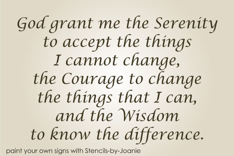   STENCIL Serenity Prayer God Grant Me Courage Change Inspirational Sign