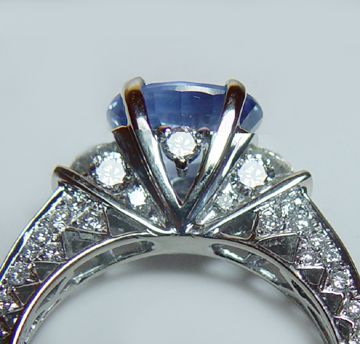 ED B Designer 2ct Sapphire .84ct Diamond Filigree Ring  