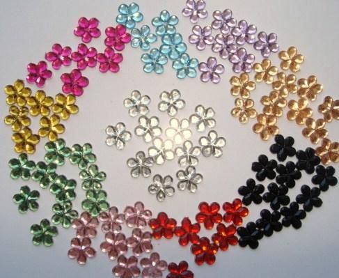 200 mix Mini Flower 5mm Acrylic Rhinestone/bow/charm E9  