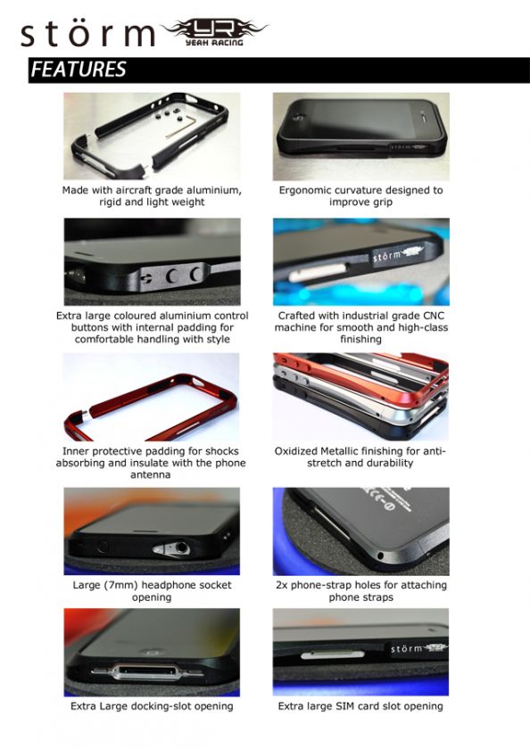 Storm  Alum iPhone ® 4 Bumper(Racing Red)#OEP 0001RD  