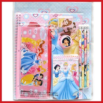 Disney Princess Pink 11pc Stationary Set School/Party  