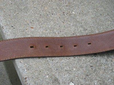 Used Brown Tooled Leather Tony Lama Belt 34  