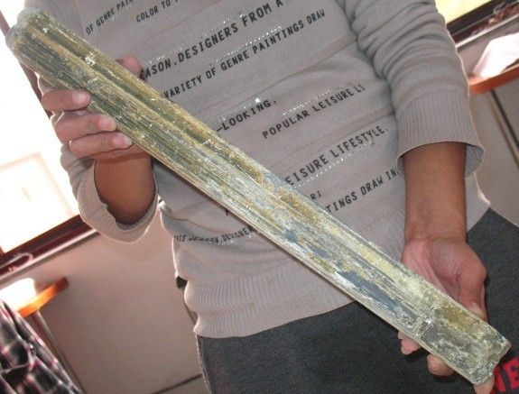 98lb,museum quality yellow ANTIMONY w/BARITE&STIBNITE  