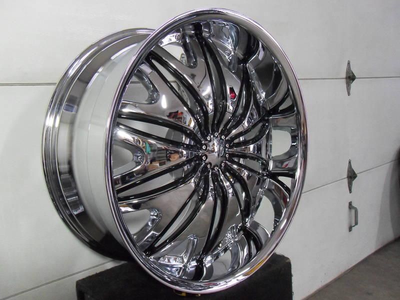 Wheel + Tire Packages 22 inch Triple chrome rims V820  