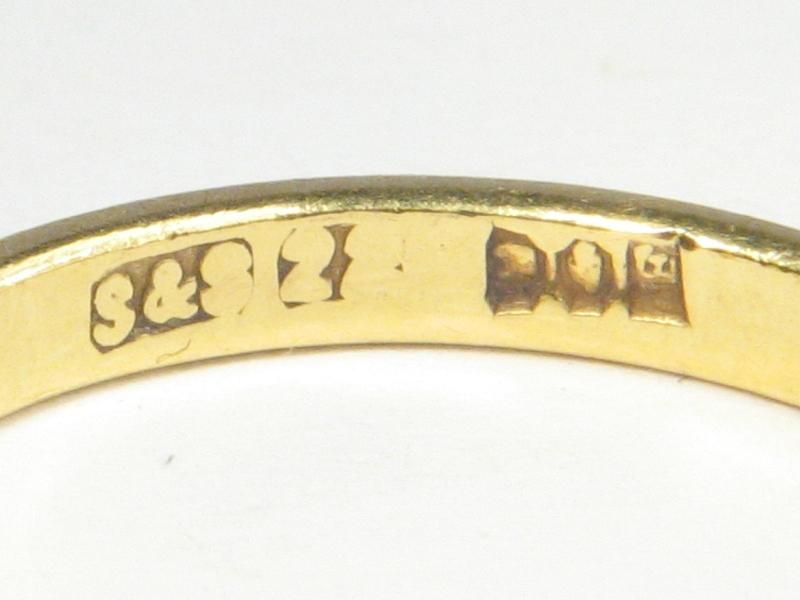 VINTAGE IRISH 22K GOLD SLIM WEDDING BAND RING c1946 DUBLIN  