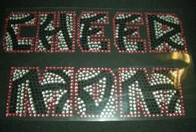 Cheer Mom Zebra Rhinestone Iron On Transfer Bling  