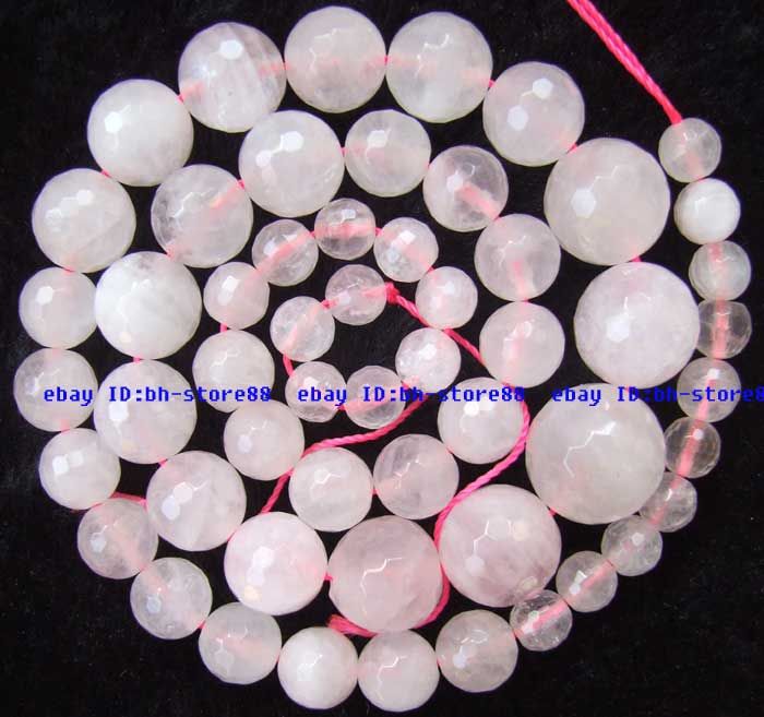 14mm natural rose quartz faceted graduated Beads 17.5  