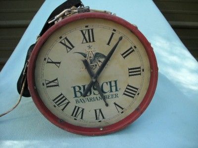 Budweiser anheuser busch Bavarian Beer Clock Light Sign Drum Vintage