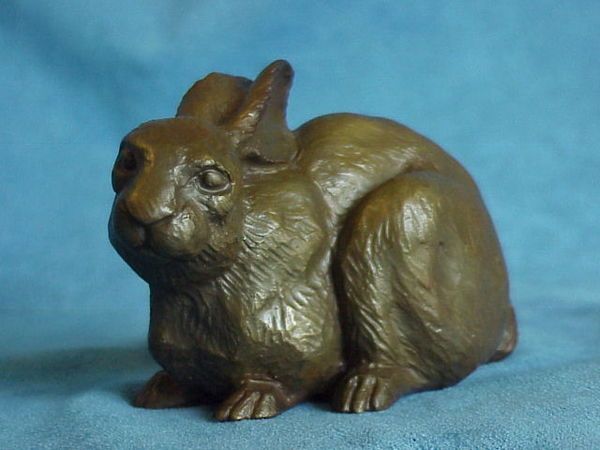 Signed Listed Texas Artist C Burleson Bronze RABBIT LE Statue Figure 