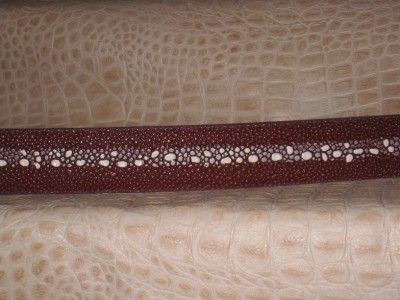 Embossed Stingray Burgundy Belts  