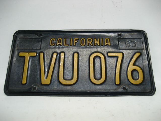   1963 California Black License Plates, Decent, But Not DMV Clear  