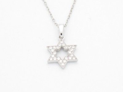 STAR OF DAVID EVIL EYE KABBALAH DIAMOND SET PENDANT NIB  