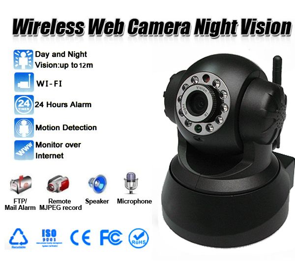 WIFI CCTV Webcam Wireless IP Network Camera 2 Audio IR LED Night 