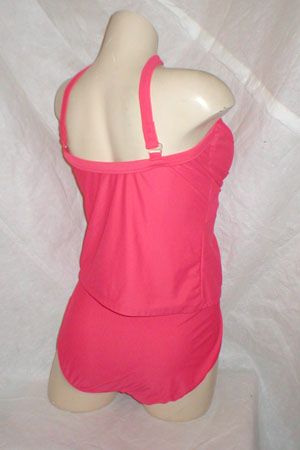 Carol Wior Coral Twist Slimsuit Tankini 16 NWT Swimsuit  