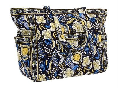 New vera Bradley Get Carried Away Ellie Blue Tote bag X Large Roomy 