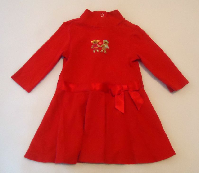 Gymboree Sugar & Spice Baby Girls Red Gingerbread Knit Dress Sz 6 12 