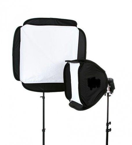 PCS 24x 24 HOTSHOE SOFTBOX 4 SPEEDLIGHT STANDS KIT  