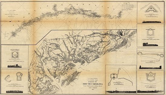 Civil War Coast Of South Carolina Hilton Head map  