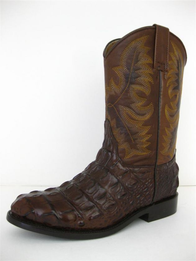 NEW CROCODILE ALLIGATOR ROPER COWBOY DRESS BOOTS ROUND TOE OVAL 