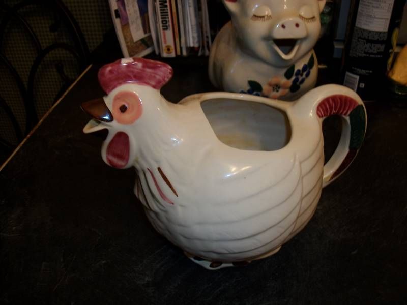 Shawnee Chanticleer Chicken Large Pitcher Great Shape  