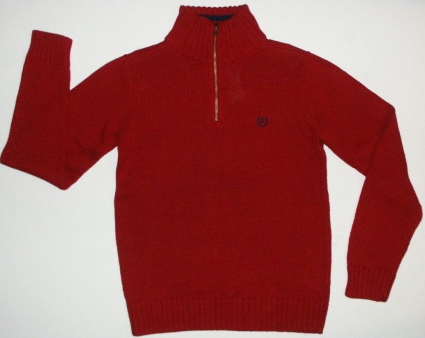 New $38 CHAPS Boys 1/4 Zip SWEATER Dark Red Size XL 20  