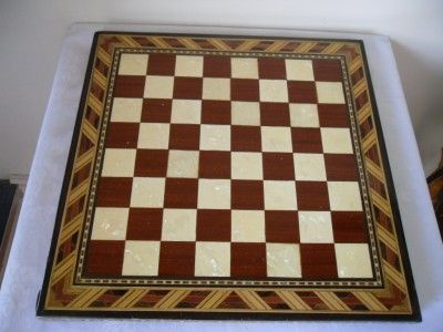 LARGE ITALIAN CAST METALNAPOLEON CHESSMEN SET +MARQUETRY MOP INLAY 