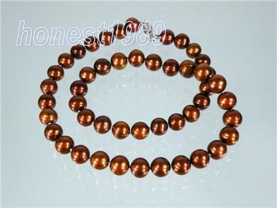 RARE 9 10mm CHOCOLATE SOUTH SEA PEARL NECKLACE 18 14K  