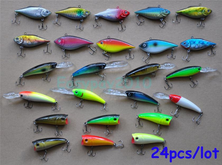   Mixed Hard Fishing Lures Vibration VIB Popper Shad Crank Bait  