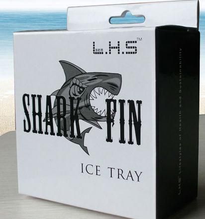   shark fin ice cube tray 4 tray ice mould blue/gray free shippi  