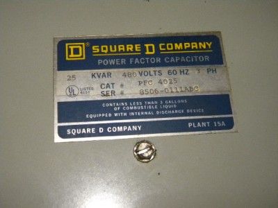 Square D SQ D PFC4025 Power Factor Capacitor  