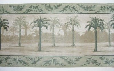 Seacrest PALM TREE Wall Border Green/Khaki/Tan 45x10  