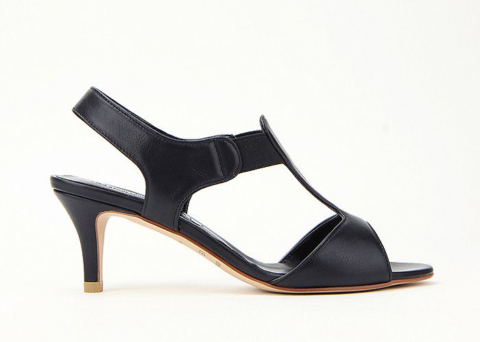 11163 Calfskin Leather T Strap Open Handmade Sandals Black US  