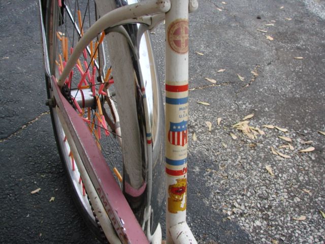 Vintage Schwinn Bike Pink White Headlight Girls Nice Collectible Old 