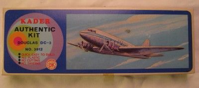 Kader 3912 Douglas DC 3 Sabena plastic model plane kit  