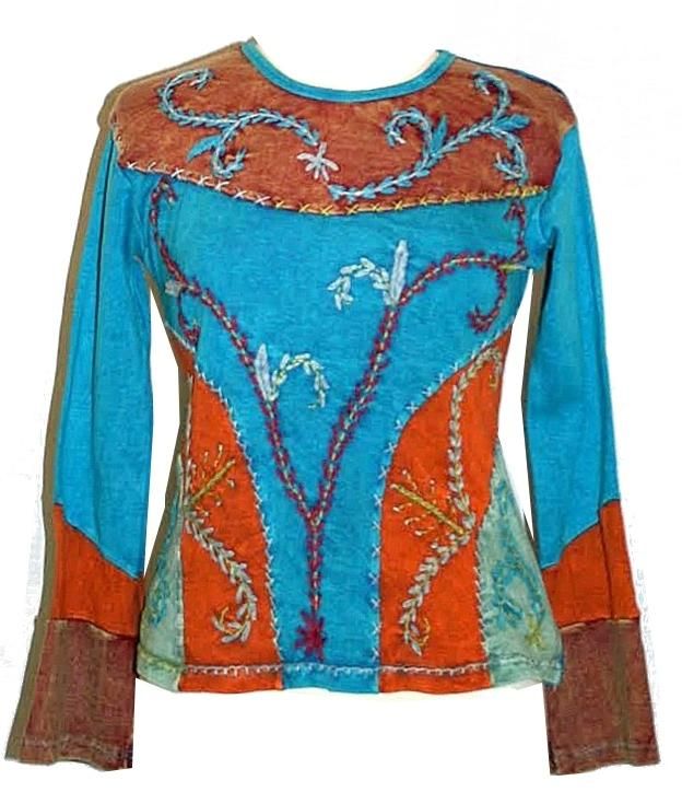 PATCHWORK YOGA HIPPIE BOHO TOP FAIR TRADE  NEPAL