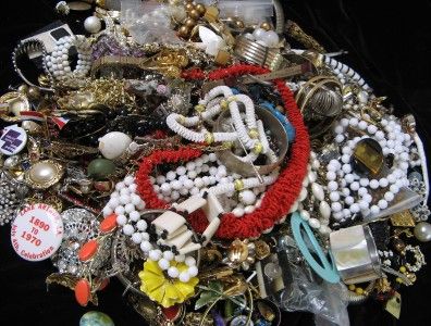 12 LBS Pound VINTAGE Craft REPAIR Junk JEWELRY Huge LOT  