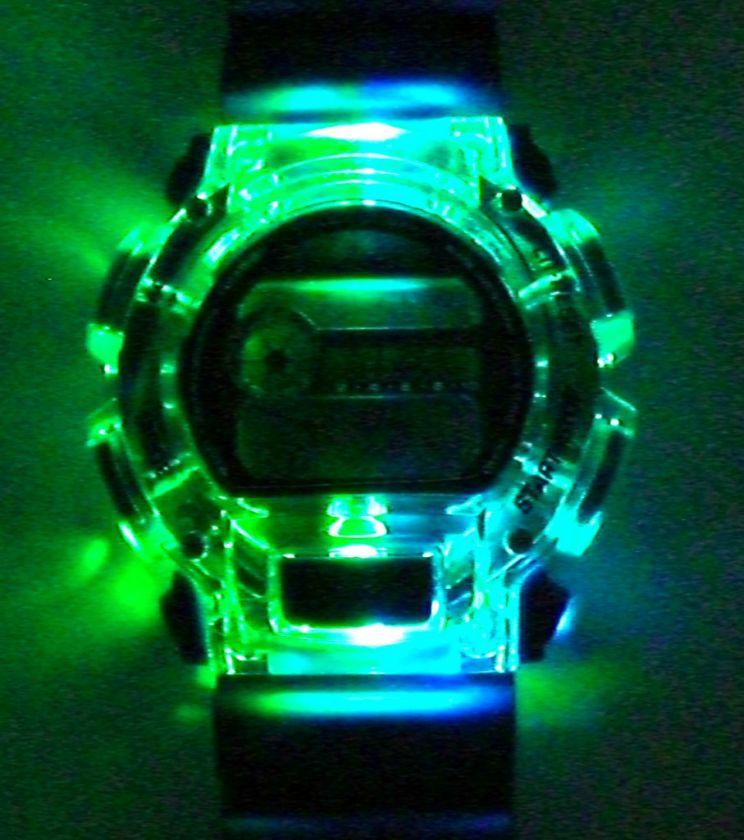 Sports Shock Watch Iced Out Bling Watch w/ 7 Color Flashing Lights 