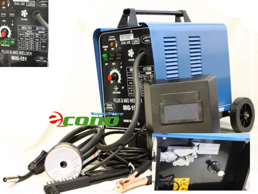 220V 151 CO2 GAS Flux MIG WELDER 120AMP GAS MAG WELDING MACHINE w 