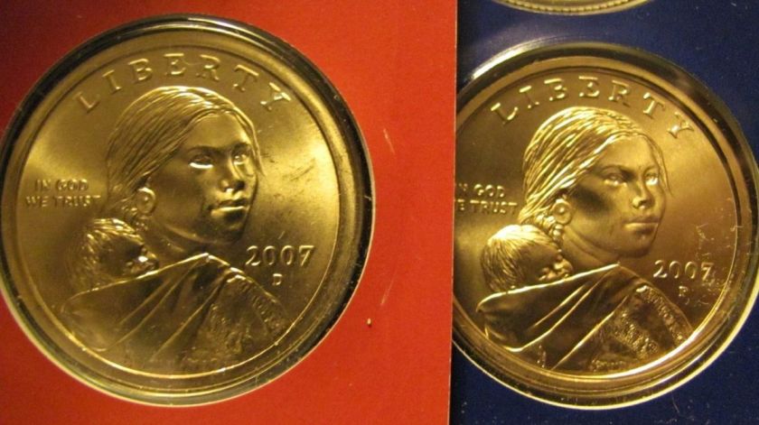 2007 D GEM UNC Sacagawea Dollar cut from US MInt Set  