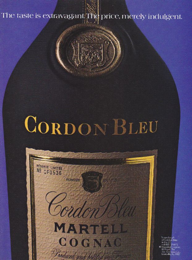 1984 CORDON BLEU MARTELL COGNAC Vintage Print Ad AD ART  