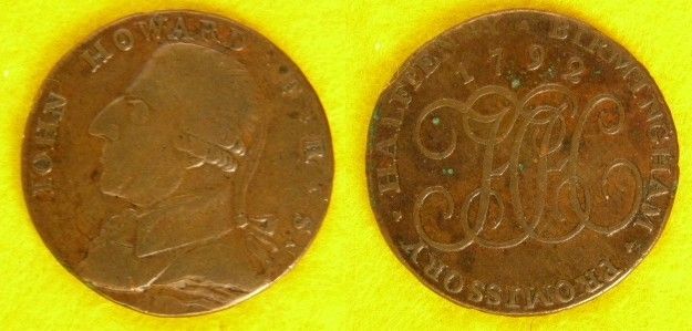 Condor Tokens 1792 1/2 Penny John Howard F.R.S. Q86  