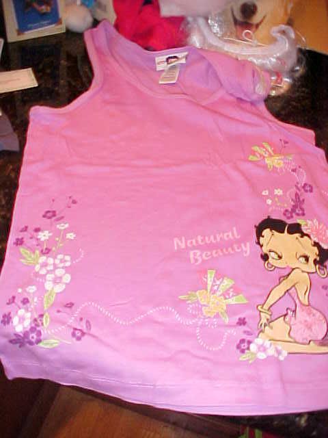 BETTY BOOP pajama tank shirt top purple NEW pjs M L XL  