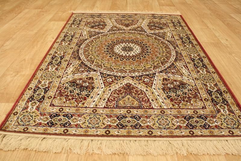 Stunning Gonbad Design 100% Silk Gum Ghom Persian Oriental Area Rug 