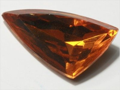 CZECH VTG BIG JEWEL TOPAZ GLASS STONE TRIANGLE 30 mm  