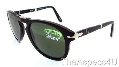 NWT PERSOL 714 SUNGLASSES 95/58 BLACK POL. SIZE 52 100% authentic and 