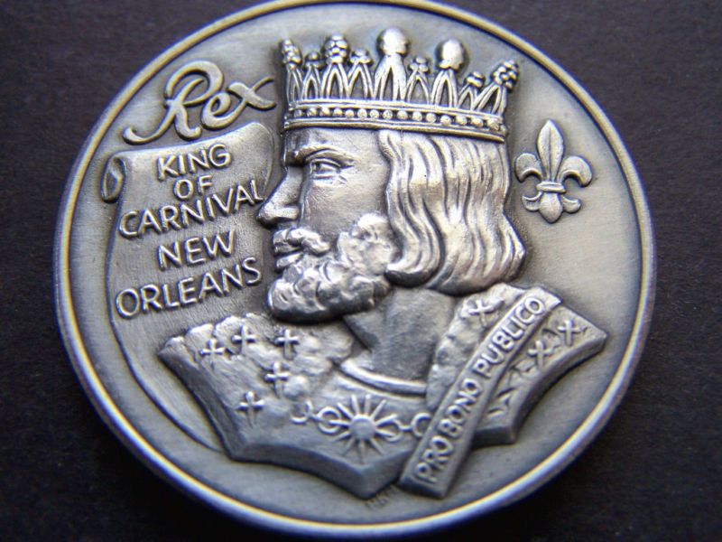 1976 Rex Oxidized Silver Mardi Gras Doubloon  