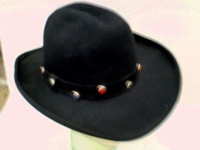   New LADY Stetson Black Felt Wool Crystal Jeweled Cowboy Hat  